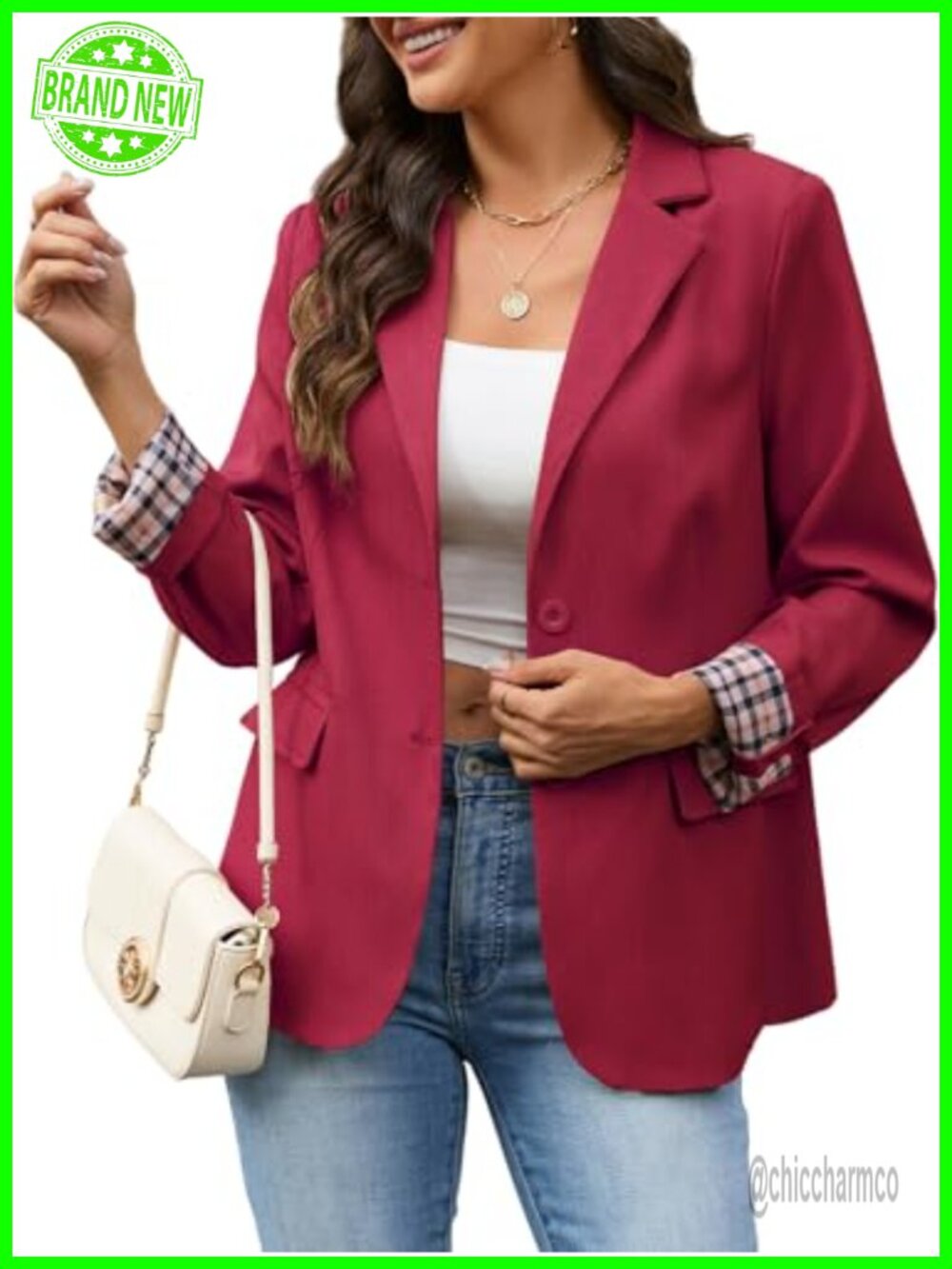 Women's Business Casual Blazer Long Sleeve Open Front Suit Jacket with Pockets